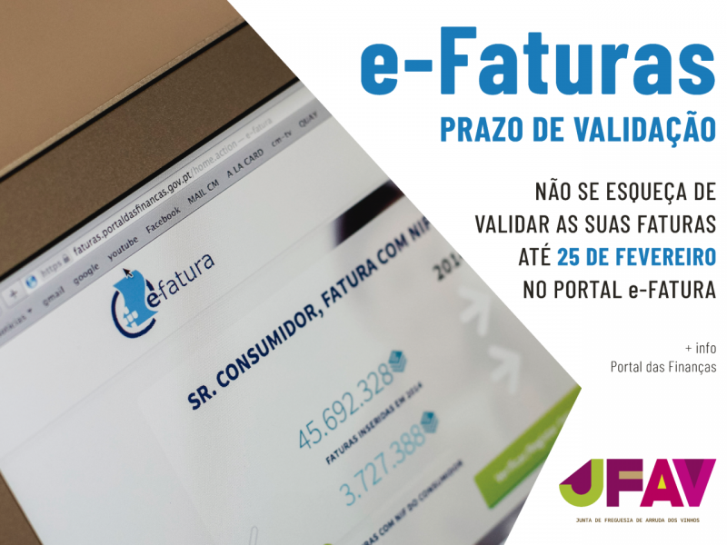 e-Fatura | Valide as suas faturas at&eacute; 25 de fevereiro